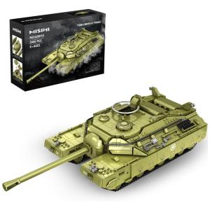 Kit de Construção Tanque Militar Panlos T28 com 2986 Peças para Crianças Acima de 8 Anos, MISINI, Verde