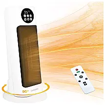 Aquecedor Elétrico de Cerâmica com Controle Remoto e Tela LCD, 1500W 110V, SAIBOKE, Branco