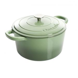 Panela de Ferro Fundido 7 Litros Forno Holandês Esmaltado e Antiaderente, CROCK POT 125296.02r, Verde