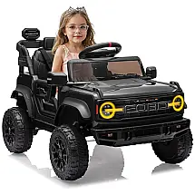 Carro Elétrico Infantil Ford Bronco Raptor 12V Azul, 3 Velocidades, Suspensão 4 Rodas, Bluetooth, Luzes LED, Controle Remoto