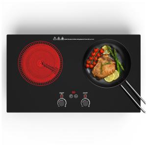Cooktop Elétrico Portátil com 2 Bocas, 11 Níveis de Potência, Controle Digital, Trava para Crianças e Temporizador, 110V 2400W, Wesonorous