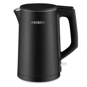 Chaleira Elétrica 1,7L com Parede Dupla, Desligamento Automático e Proteção Contra Fervura, 110V 1200W, MEISON, Preta