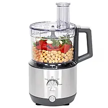 Processador de Alimentos 12 xícaras com 3 Velocidades e Acessórios, 110V 550W, GE, Prata