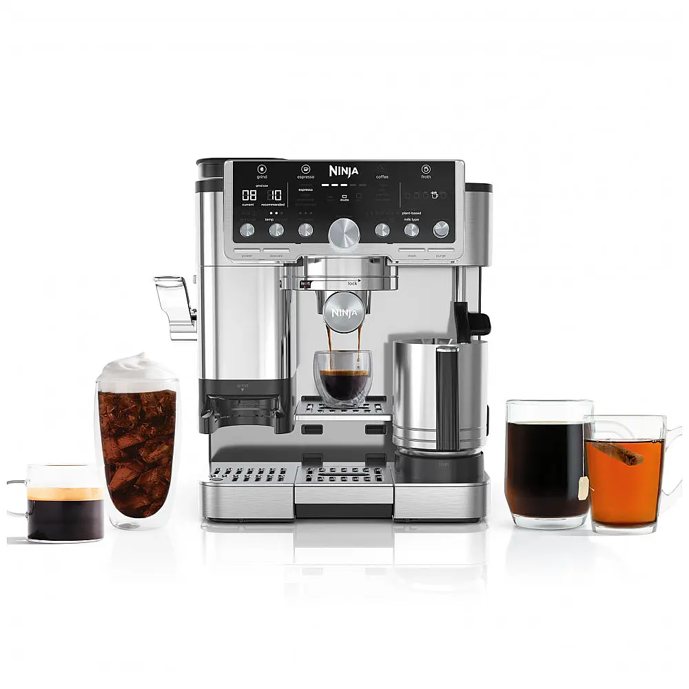 Cafeteira Ninja ES701 Luxe Café Pro 4-em-1 Espresso Moedor Espumador Aço Inox 120V