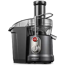 Centrífuga de Frutas e Vegetais com Rampa de Alimentação Larga, 1300W 110V, Amegat, Cinza Escuro