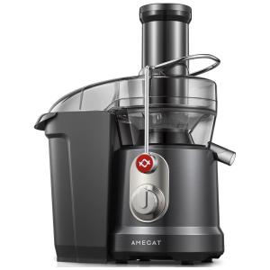 Centrífuga de Frutas e Vegetais com Rampa de Alimentação Larga, 1300W 110V, Amegat, Cinza Escuro