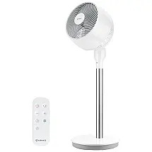Ventilador Pedestal com Oscilação Omnidirecionais de 80°+90°, 12 Velocidades, Temporizador 12H e Controle Remoto, 110V, Airmate, Branco