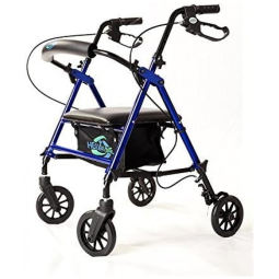 Andador Adulto Idoso HEALTHLINE com Assento, Suporta até 136 Quilos, Azul