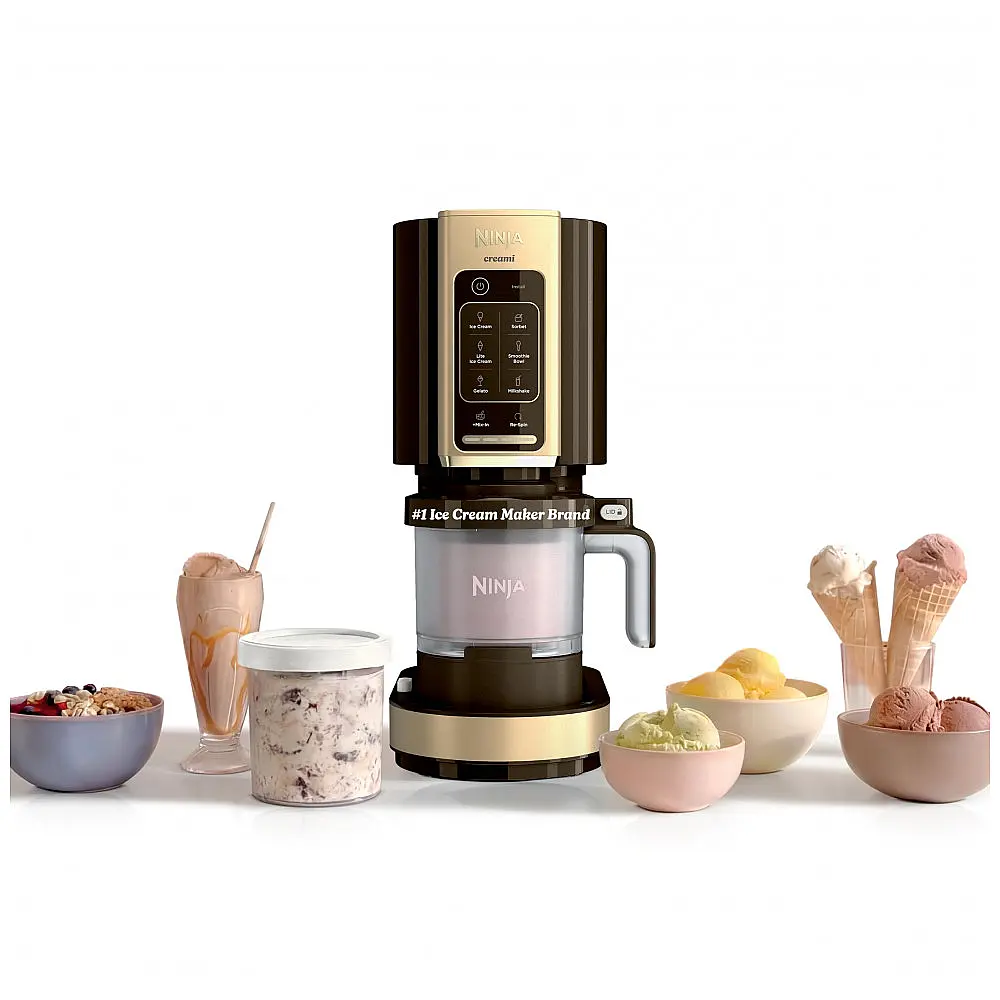 Sorveteira Ninja Creami 7-em-1 Marca Ninja NC351BR Cor Mocha Faz Sorvete Gelato e Sorbet