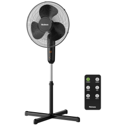 Ventilador Pedestal com Oscilação de 80°, 3 Modos, 3 Velocidades, Temporizador 7,5H e Controle Remoto, 110V, HOLMES, Preto