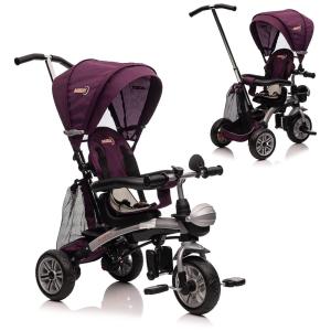 Triciclo Infantil 6 em 1 com Alça Ajustável e Assento Reversível para Crianças de 1 a 5 Anos, NITOESS, Roxo