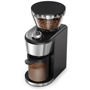 Moedor de Café Elétrico Ajustável em Aço Inoxidável com 19 Configurações de Moagem, 110V, Boly, Marrom