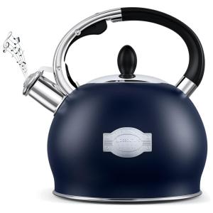 Chaleira de Chá 2.6L com Apito, Aço Inoxidável, DEEOUTLIFE MK 09S, Azul