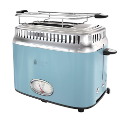 Torradeira Elétrica Estilo Retro Com 2 Fatias, Celeste, Celeste, Celeste, 110v, RUSSELL HOBBS TR9150BLR, Azul Celeste