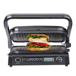 Sanduicheira e Grill Elétrico 7 em 1 de com Superfície Antiaderente e Removível, Controle de Temperatura e Display LCD, 1800W, 110v, VEVOR