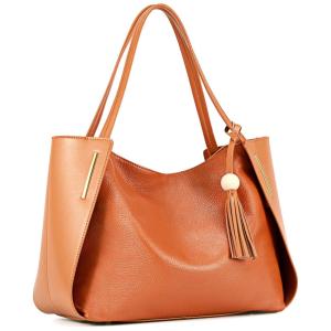 Kattee Bolsa Feminina de Ombro em Couro , Marrom