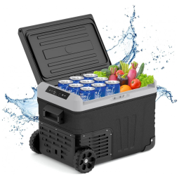 Cooler Elétrico Automotivo Portátil 35 Litros com Painel de LED, ICEPURE, Preto