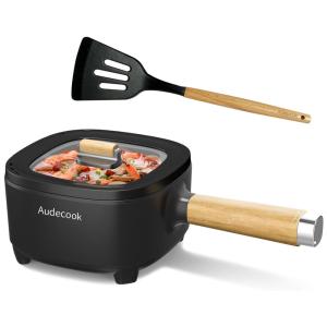 Audecook Hot Pot Electric 2L: Panela Multifuncional de 8 Polegadas com Revestimento Antiaderente e Controle de Potência Duplo