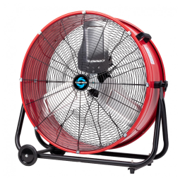 Ventilador Industrial de Alta Vazão 61 cm Tornado Vermelho 3 Velocidades 8800 CFM 110V - Metal, Base com Rodízios e Inclinação 360°