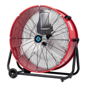 Ventilador Industrial de Alta Vazão 61 cm Tornado Vermelho 3 Velocidades 8800 CFM 110V - Metal, Base com Rodízios e Inclinação 360°
