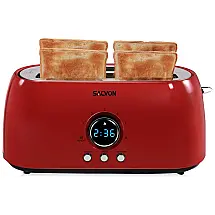 SACVON Torradeira de 4 Fatias com Temporizador Digital, 1300W, 110V, Vermelho