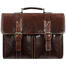 Time Resistance Bolsa, Maleta de Couro Masculina para Laptop , Marrom