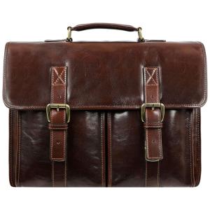 Time Resistance Bolsa, Maleta de Couro Masculina para Laptop , Marrom