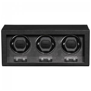 Caixa, Estojo Rotativo Automático para Relógios, 3 Lugares, ROTHWELL, Preto e Cinza