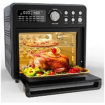 Forno Elétrico de Bancada 16L 21 em 1 Multifunções com Painel Digital em Aço Inoxidável, 1600W, 110v, SILONN SLAF02B, Preto