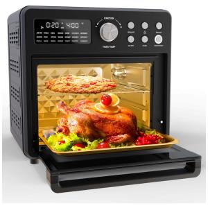 Forno Elétrico de Bancada 16L 21 em 1 Multifunções com Painel Digital em Aço Inoxidável, 1600W, 110v, SILONN SLAF02B, Preto