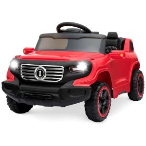 Carro Elétrico Infantil a Bateria com Controle Remoto, 3 Velocidades e Luzes LED, 6V, Best Choice Products, Vermelho