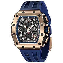 Relógio Masculino Analógico Quartz TSAR BOMBA TB 8204SGLZHX Azul, Cronógrafo, À Prova d'Água 5 ATM (50 metros)