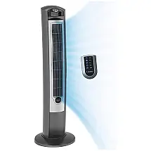 Ventilador de Torre Oscilante com Ionizador de Ar Fresco, Temporizador e Controle Remoto, 110V 49W, Lasko 2551, Prata