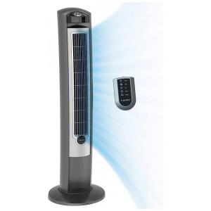 Ventilador de Torre Oscilante com Ionizador de Ar Fresco, Temporizador e Controle Remoto, 110V 49W, Lasko 2551, Prata