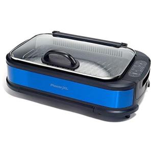 PowerXL Churrasqueira Elétrica Serve até 4 Pessoas, Aço Inoxidável, 110V, 1200W, Azul