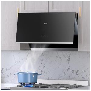 Coifa de parede ou depurador 76cm Robam preto vidro temperado motor brushless sucção 850 CFM filtro lavável toque 110V