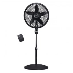 Ventilador Pedestal Oscilante com Altura Ajustável, Controle Remoto, Temporizador e 3 Velocidades, 110V 60W, Lasko, Preto