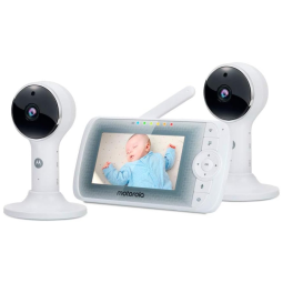 Babá Eletrônica 2 com Monitor 1080p de, Wi Fi e 2 Saídas de Áudio, MOTOROLA Lux 65 2, Branco