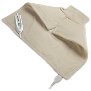 Manta Aquecedora Elétrica Terapêutica para Costas e Pescoço com 4 Níveis de Calor, 110V, Wellrest, Bege