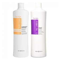Shampoo e Condicionador Fanola No Yellow 1000ml - Kit 2 unidades para cabelos loiros e descoloridos