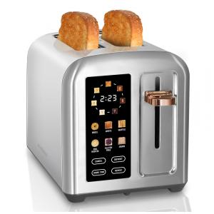 Torradeira Elétrica 2 Fatias com 7 Níveis de Tostagem, 1350W, 110v, SEEDEEM, Prateado