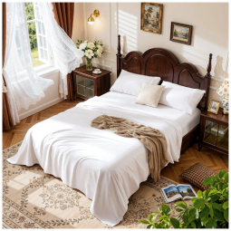 Conjunto de Lençóis em Algodão Egípcio de 1000 Fios, Tamanho California King, para Todas as Estações, Super Macio e Respirável, LBRO2M