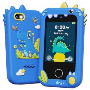 Telefone Brinquedo Infantil KOKODI Dinossauro para Meninos de 3 a 10 Anos, Tela Touchscreen HD, Câmera Dupla, Cartão SD 8GB