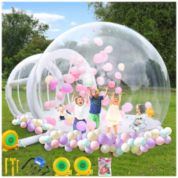 Casa de Bolha Inflável de 3 metros, Brinquedo com Tenda de Bolha em PVC e Fluxo de Ar Duplo Aprimorado, Dome Transparente para