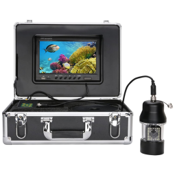 Câmera de Pesca Subaquática Portátil à Prova d com Monitor, Luzes Infravermelhas, Cabo 50 M e Cartão SD de 16GB, GENERIC, Preto