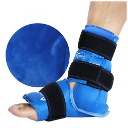 Tornozeleira de Compressão Gel Terapia Fria para Alívio de Dor, Azul