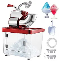 Máquina de Raspadinha Elétrica até 199 kg, h Aço Inoxidável, 110v, VEVOR Ice Crusher Shaver 440lbs, h,, Vermelho