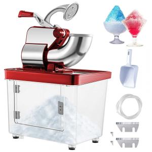 Máquina de Raspadinha Elétrica até 199 kg, h Aço Inoxidável, 110v, VEVOR Ice Crusher Shaver 440lbs, h,, Vermelho