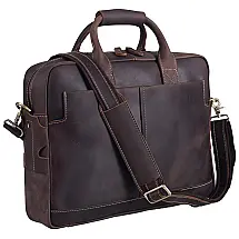 Bolsa Pasta Couro Feita à mão 16 pol, VMATE, Marrom