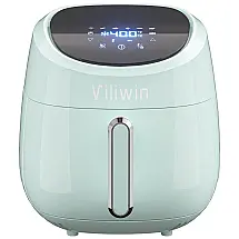 Fritadeira Elétrica AirFryer 4L com 8 Funções e Controle Digital, 1400W, Turquesa, 110v, VILIWIN, Azul turquesa